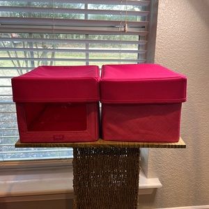 Thirty-One Your Way® Rectangles & Your Way® Rectangle Lids - Pink Crosshatch